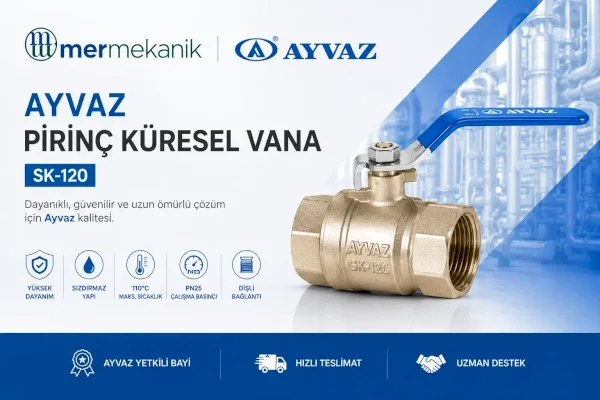 Ayvaz SK-120 Pirinç Küresel Vana