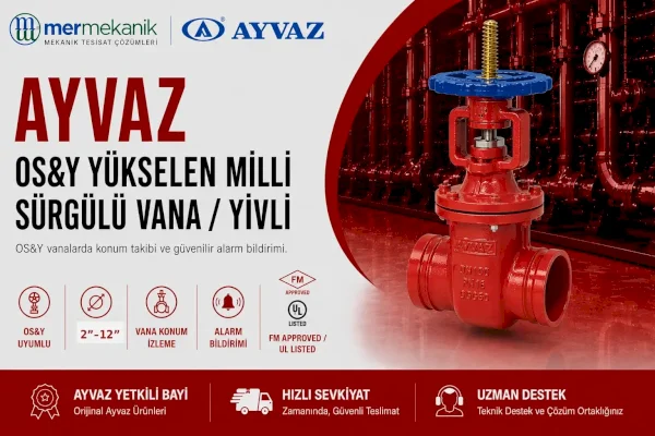 Ayvaz OS&Y Yükselen Milli Sürgülü Vana Yivli