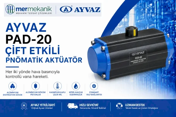 Ayvaz PAD-20 Çift Etkili Pnömatik Aktüatör