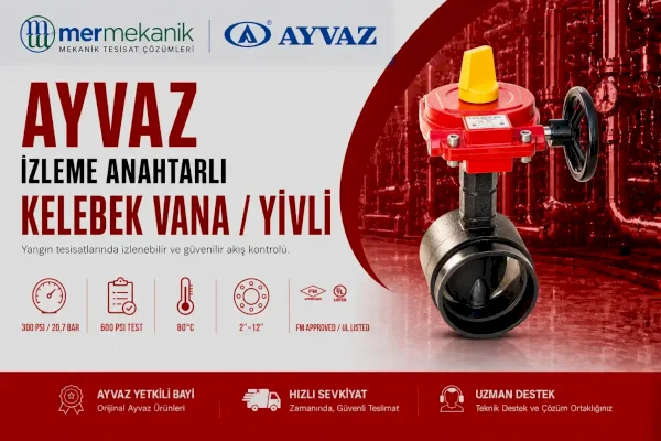 Ayvaz İzleme Anahtarlı Kelebek Vana Yivli