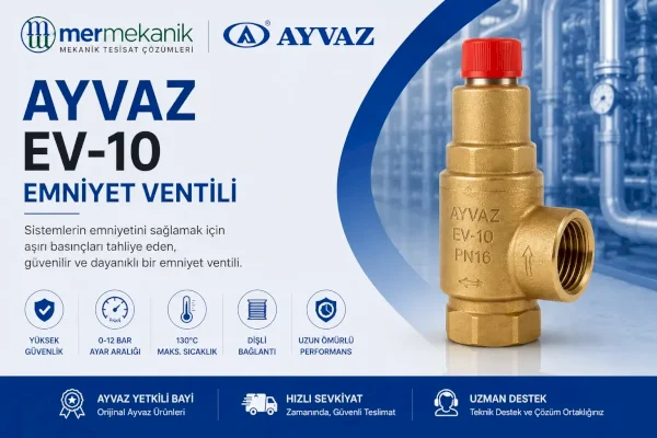 Ayvaz EV-10 Pirinç Emniyet Ventili