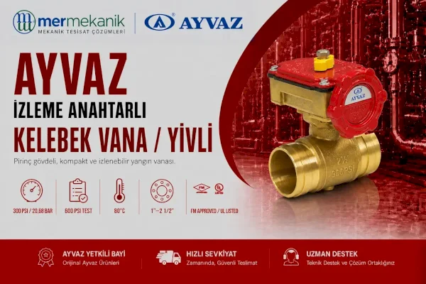 Ayvaz Pirinç Gövdeli Yivli Kelebek Vana